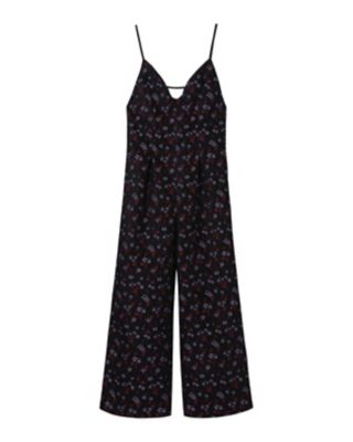 Sleeveless Smocked Jumpsuit With V-Neckline In Black