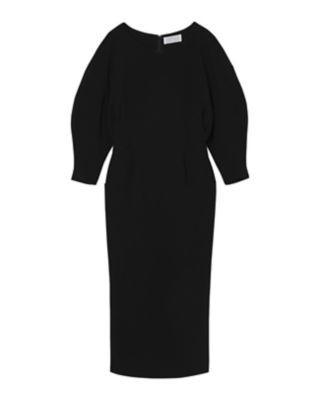 マメクロゴウチ Curved Line Neck Dress ワンピースブラック