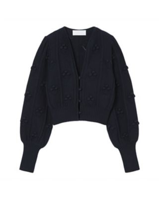 伊勢丹新宿別注色　Ｂｕｂｂｌｅ　Ｐａｔｔｅｒｎ　Ｃｒｏｐｐｅｄ　Ｋｎｉｔｔｅｄ　Ｃａｒｄｉｇａｎ