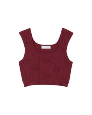 ＜Mame Kurogouchi (Women)＞Ｂｕｂｂｌｅ　Ｐａｔｔｅｒｎ　Ｓｌｅｅｖｅｌｅｓｓ　Ｋｎｉｔｔｅｄ　Ｔｏｐ