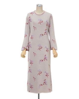 Ｆｌｏｒａｌ Ｊａｃｑｕａｒｄ Ｋｎｉｔｔｅｄ Ｄｒｅｓｓ 