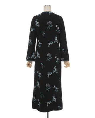 マメクロゴウチ♡Floral Jacquard Knitted Dress - ワンピース