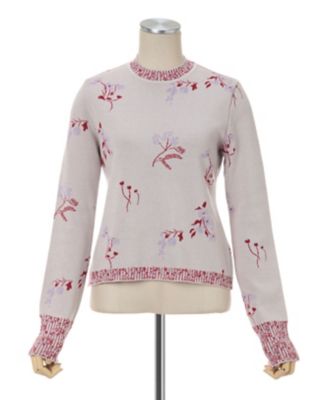 Ｆｌｏｒａｌ Ｊａｃｑｕａｒｄ Ｋｎｉｔｔｅｄ Ｔｏｐ | ファッション