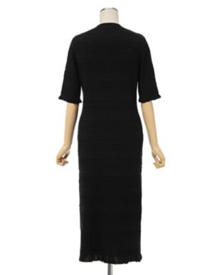 Geometric Ribbed Knitted Dress 