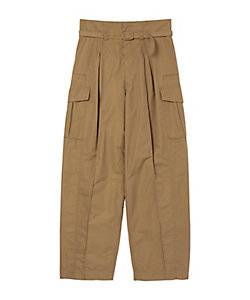 ＜三越伊勢丹/公式＞ Mame Kurogouchi (Women)/マメ クロゴウチ Cotton Nylon Tucked Cargo Trousers BEIGE パンツ・ズボン画像