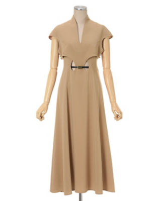 Mame Flared Hole Dress with Leather Belt