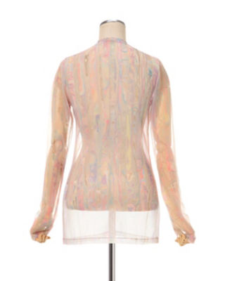 Ｍａｒｂｌｅ　Ｐｒｉｎｔ　Ｓｈｅｅｒ　Ｊｅｒｓｅｙ　Ｃｒｅｗ　Ｎｅｃｋ　Ｔｏｐ