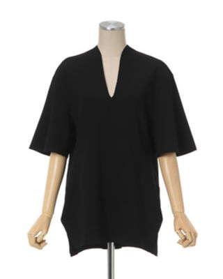 mame Milano Ribbed V-Neck Top - black | mtevino.ge