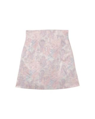 Floral satin 2025 jacquard mini skirt