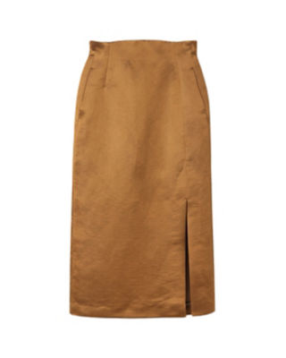 mame Linen Silk High Waisted Slit Skirtロングスカート - ロングスカート