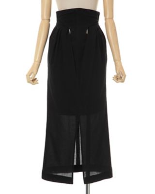 Crepe Hole High Waisted Skirt | Mame 
