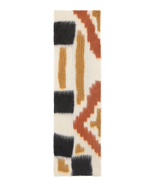  クロゴウチ Origami Dyed Alpaca Wool Knitted Scarf WHITE スカーフ・ショール