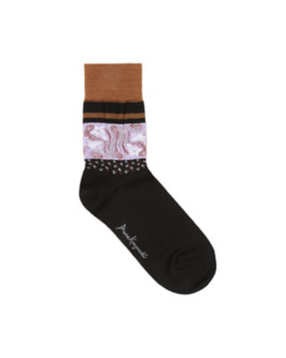 ＜三越伊勢丹/公式＞ Mame Kurogouchi (Women)/マメ クロゴウチ Floral Motif Socks BLACK 靴下【三越伊勢丹/公式】