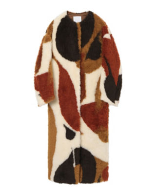  クロゴウチ Sliver Knitted Fluffy Wool I-Line Coat BROWN