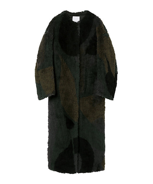 ＜三越伊勢丹/公式＞ クロゴウチ Sliver Knitted Fluffy Wool I-Line Coat KHAKI