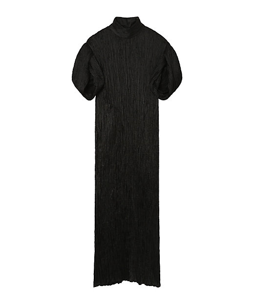 ＜三越伊勢丹/公式＞ クロゴウチ Wrinkle Pleats Puff Sleeve Dress BLACK