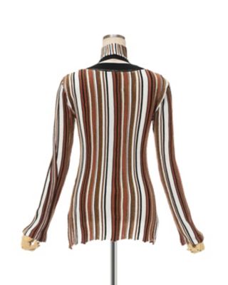 Ｓｔｒｉｐｅ Ｊａｃｑｕａｒｄ Ｈｉｇｈ Ｎｅｃｋ Ｋｎｉｔｔｅｄ