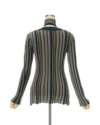 Ｓｔｒｉｐｅ Ｊａｃｑｕａｒｄ Ｈｉｇｈ Ｎｅｃｋ Ｋｎｉｔｔｅｄ