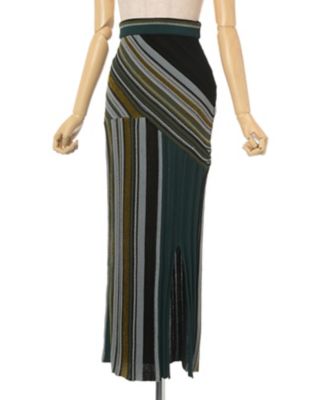 Ｓｔｒｉｐｅ　Ｊａｃｑｕａｒｄ　Ｋｎｉｔｔｅｄ　Ｓｋｉｒｔ