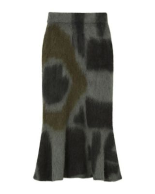 Ｏｒｉｇａｍｉ　Ｄｙｅｄ　Ｓｕｒｉ　Ａｌｐａｃａ　Ｗｏｏｌ　Ｋｎｉｔｔｅｄ　Ｓｋｉｒｔ