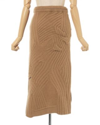 Ｂａｓｋｅｔ　Ｍｏｔｉｆ　Ｃａｂｌｅ　Ｓｔｉｔｃｈ　Ｋｎｉｔｔｅｄ　Ｓｋｉｒｔ