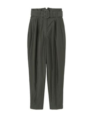  クロゴウチ Brushed Cotton Tucked Tapered Trousers KHAKI