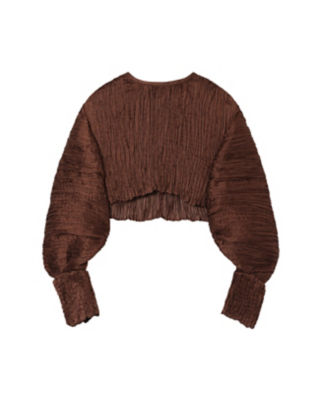Wrinkle Pleats Cropped Top | Mame