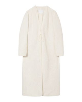 Floral Quilted Silk Coat | Mame