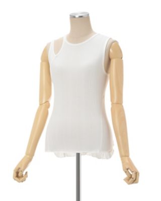 トップス MIECHAN SIDE SHIRRING ASYMME CUT TOPS/サイドシャーリングアシメカット