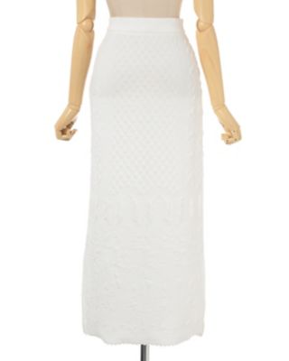 Ｆｌｏｒａｌ　Ｊａｃｑｕａｒｄ　Ｋｎｉｔｔｅｄ　Ｉ－Ｌｉｎｅ　Ｓｋｉｒｔ
