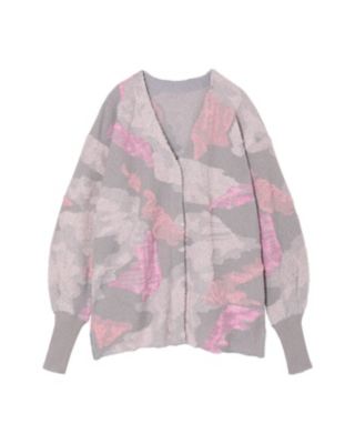  クロゴウチ Pile Jacquard Knitted Cardigan LAVENDER トップス