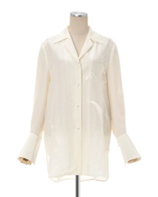 Ｓｉｌｋ　Ｃｕｐｒａ　Ｆｌｏｒａｌ　Ｅｍｂｒｏｉｄｅｒｙ　Ｏｐｅｎ　Ｃｏｌｌａｒ　Ｓｈｉｒｔ