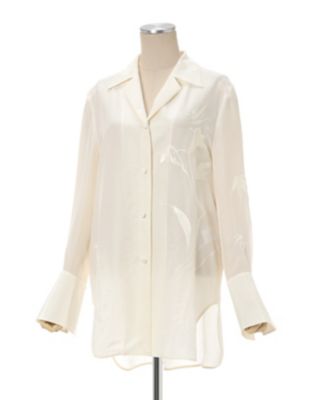 Ｓｉｌｋ　Ｃｕｐｒａ　Ｆｌｏｒａｌ　Ｅｍｂｒｏｉｄｅｒｙ　Ｏｐｅｎ　Ｃｏｌｌａｒ　Ｓｈｉｒｔ