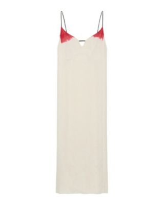 ＜Mame Kurogouchi (Women)＞Ｃｒａｎｅ　Ｐａｔｔｅｒｎ　Ｊａｃｑｕａｒｄ　Ｈａｎｄ－Ｄｙｅｄ　Ｓｌｉｐ　Ｄｒｅｓｓ