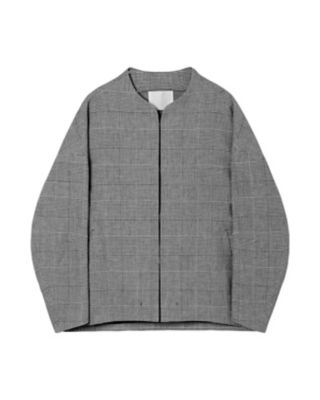 ＜Mame Kurogouchi (Women)＞Ｈｏｕｎｄｓｔｏｏｔｈ　Ｇｅｏｍｅｔｒｉｃ　Ｐｌａｉｄ　Ｃｏｌｌａｒｌｅｓｓ　Ｊａｃｋｅｔ