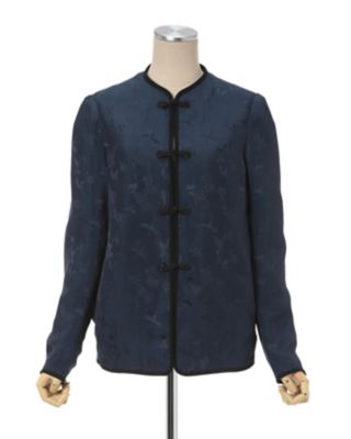 ブティック Crane Pattern Jacquard Jacket 鶴チャイナジャケット