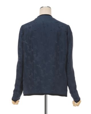 Crane Pattern Jacquard Jacket