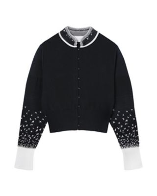 交換無料！ トップス Crane Pattern Jacquard Knitted Cardigan ...