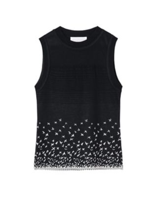 Ｃｒａｎｅ Ｐａｔｔｅｒｎ Ｊａｃｑｕａｒｄ Ｋｎｉｔｔｅｄ Ｔｏｐ