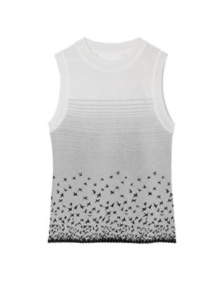 Ｃｒａｎｅ Ｐａｔｔｅｒｎ Ｊａｃｑｕａｒｄ Ｋｎｉｔｔｅｄ Ｔｏｐ