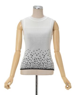 Ｃｒａｎｅ Ｐａｔｔｅｒｎ Ｊａｃｑｕａｒｄ Ｋｎｉｔｔｅｄ Ｔｏｐ