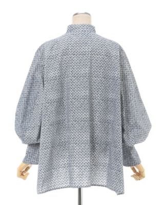 Crane Pattern Hand Printed Shirt