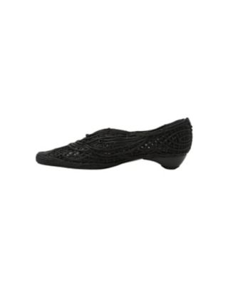 Cord Embroidery Egg Heel Pumps