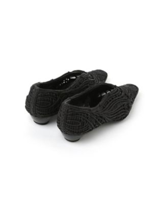Cord Embroidery Egg Heel Pumps