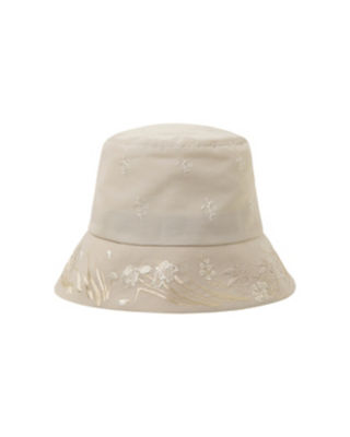  クロゴウチ Floral Embroidered Bucket Hat BEIGE 帽子