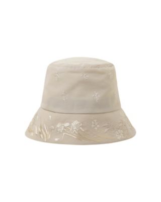  クロゴウチ Floral Embroidered Bucket Hat BEIGE 帽子