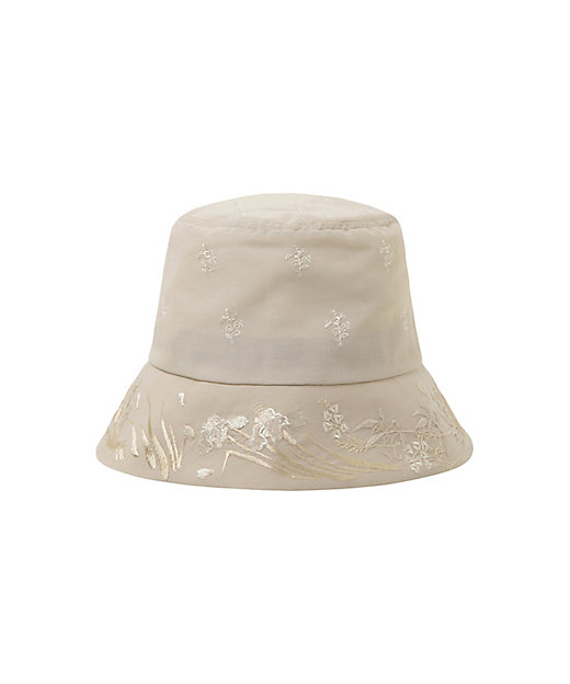  クロゴウチ Floral Embroidered Bucket Hat BEIGE 帽子