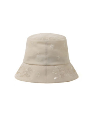 mame kurogouch 刺繍 バケット ハット ホワイト - 帽子