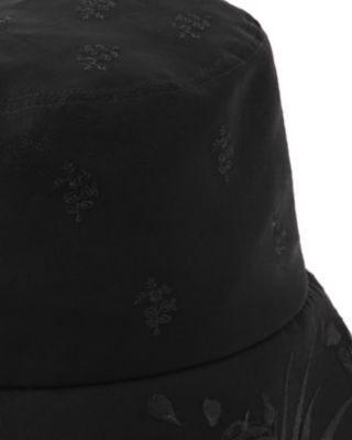 ブラックサイズmame Floral Embroidered Bucket Hat black - ハット