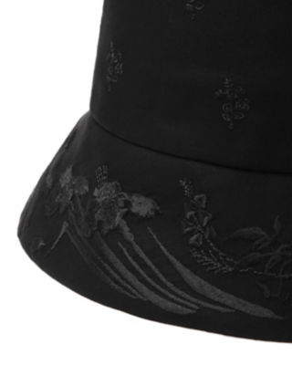 mame Floral Embroidered Bucket Hat black-